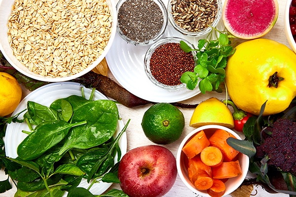 Set of organic healthy diet food, superfoods