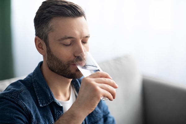 Man drinking water