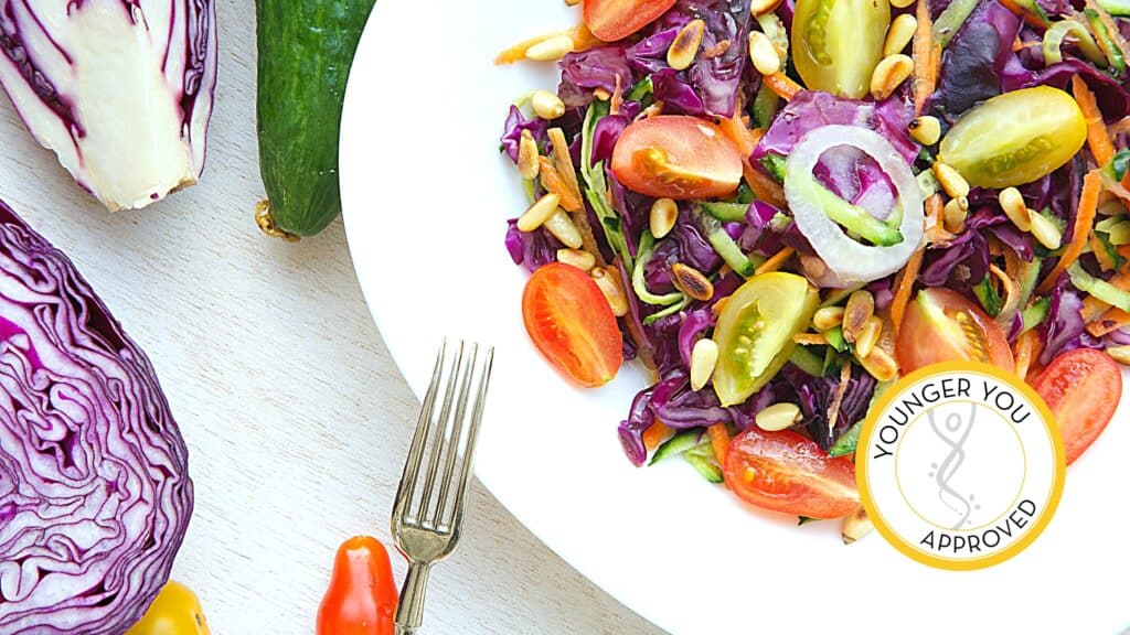 Longevity Rainbow Salad with Salmon - Dr. Kara Fitzgerald