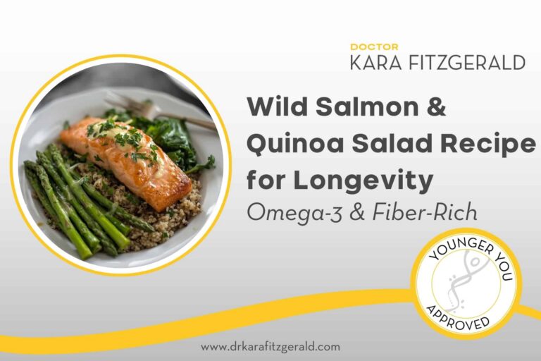 Warm Quinoa Salad with Salmon, Asparagus and Kale