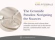 Ceramide serum with dropper beside the title “The Ceramide Paradox,” exploring ceramides in skin barrier health, metabolic dysfunction, inflammation, and aging.