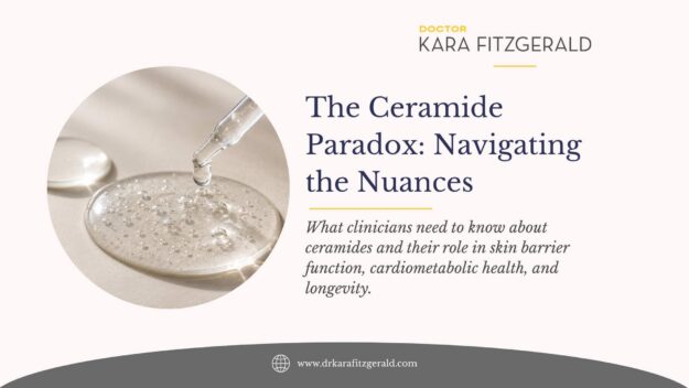 Ceramides Org Blog July 2026 (1) Ceramide serum with dropper beside the title “The Ceramide Paradox,” exploring ceramides in skin barrier health, metabolic dysfunction, inflammation, and aging.
