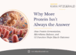 Illustration of protein and gut microbes above the intestinal lining, representing protein digestion, the microbiome, and muscle health.