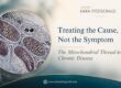 Microscopic image of mitochondria beside the title “Treating the Cause, Not the Symptom: The Mitochondrial Thread in Chronic Disease,” with Dr. Kara Fitzgerald branding.